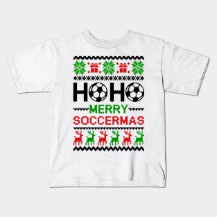 Soccer Christmas Ugly Sweater Kids T-Shirt